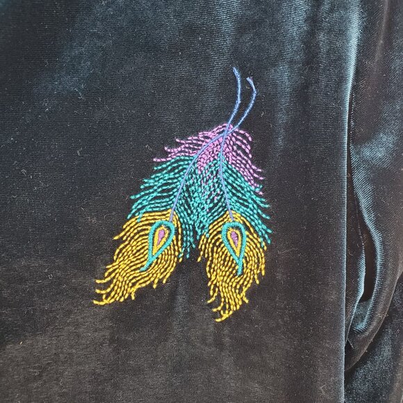 Vintage Popovitch Studio Velvet Peacock Whimsigoth Witchy Core Dress Set Small - Picture 10 of 12